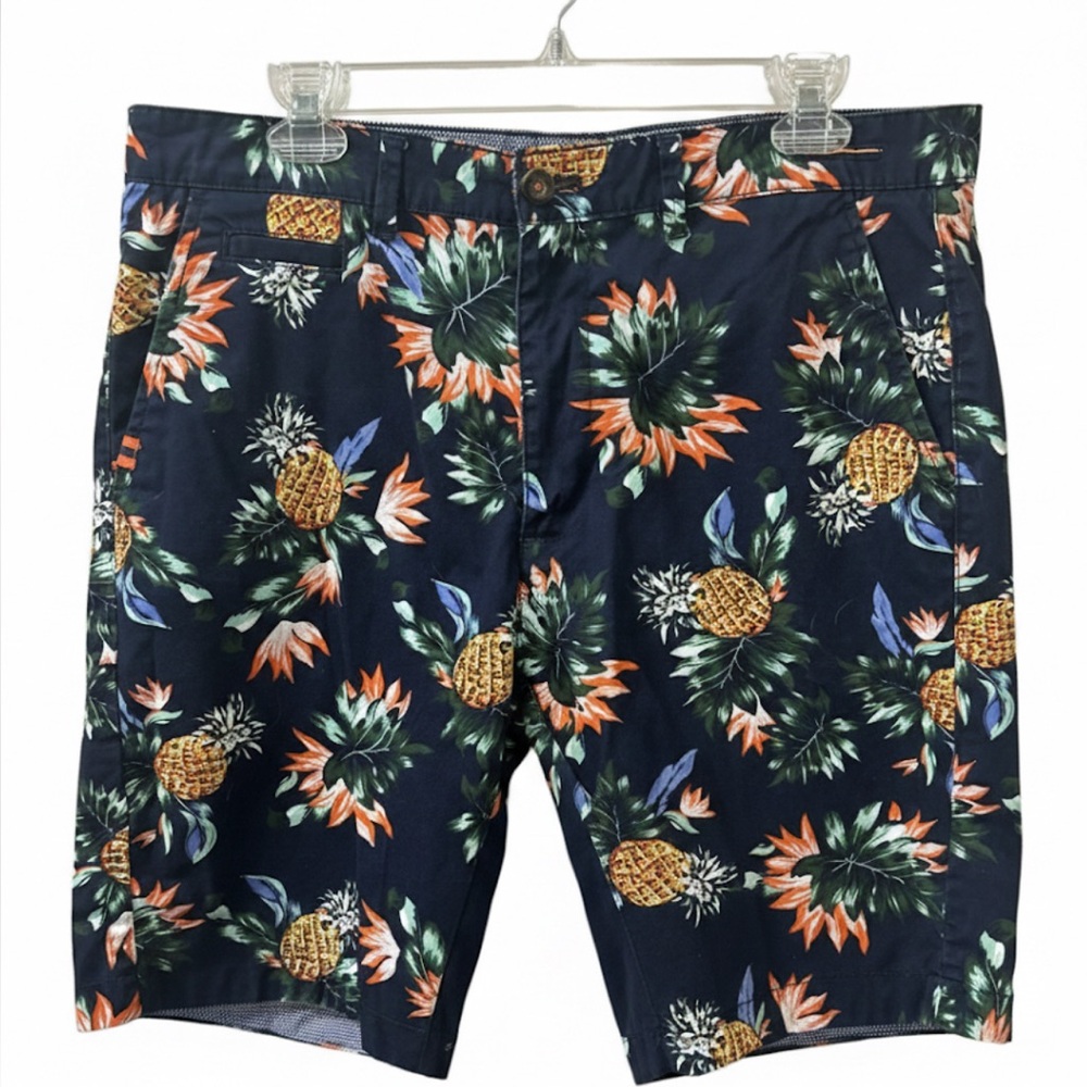 🏝️ Denim & Flower Ricky Singh Pineapple Shorts 34 EUC